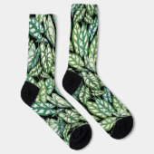 Muster für grüne tropische Blätter Socken (Rechts)