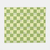 Muster für grüne und cremefarbene Fliesen Fleecedecke (Vorderseite (Horizontal))
