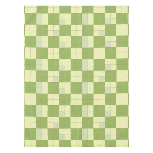 Muster für grüne und cremefarbene Fliesen Tischdecke (Vorderseite)