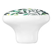 Muster für grüne und gelbe Blätter Keramikknauf (Seitenansicht)