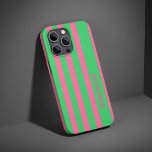 Muster für grüne und rosa Streifen Personalisiert iPhone 16 Pro Hülle<br><div class="desc">Fügen Sie Ihrem Handy eine stilvolle Touch mit diesem grünen und rosa Streifen Muster personalisiert iPhone 16 Pro Gehäuse. Mit seinem schicken gestreiften Design bietet es eine perfekte Mischung aus Eleganz und modernem Flair. Passen Sie ihn mit Ihrem Namen oder Ihren Initialen an, um einen einzigartigen Look zu erhalten, und...</div>