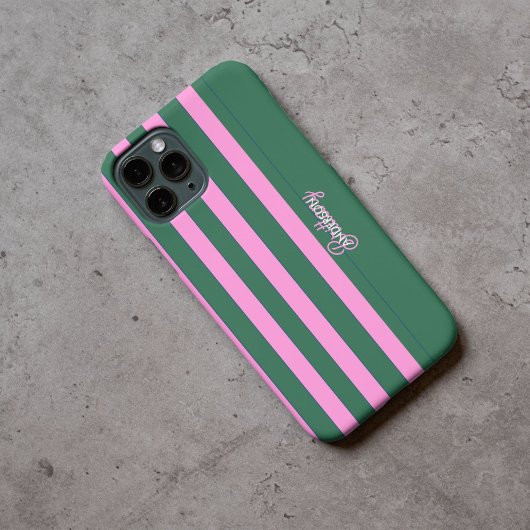 Muster für grüne und rosa Streifen Personalisiert Case-Mate iPhone Hülle