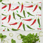 Muster für grüne und rote Paprikaschoten Geschirrtuch (Gefaltet)