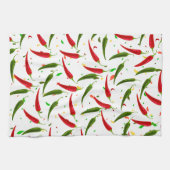 Muster für grüne und rote Paprikaschoten Geschirrtuch (Horizontal)