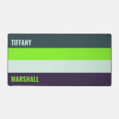 Muster für grüne und tiefe Pflaumen Name Schreibtischunterlage (Vorderseite)