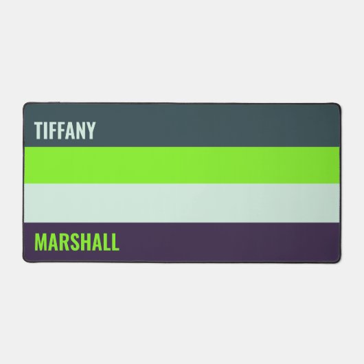 Muster für grüne und tiefe Pflaumen Name Schreibtischunterlage (Vorderseite)