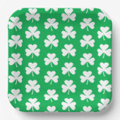 Muster für grüne und weiße Klee Pappteller (Vorderseite)