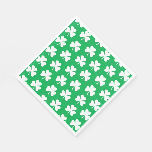 Muster für grüne und weiße Klee Serviette (Ecke)