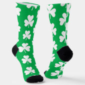 Muster für grüne und weiße Klee Socken (Gewinkelt)