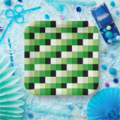 Muster für grüne und weiße Quadrate Pappteller (Party)