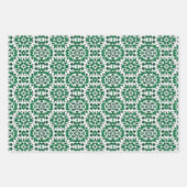 Muster für grüne und weiße Tile Geschenkpapier Set (Vorderseite 3)