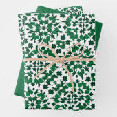 Muster für grüne und weiße Tile Geschenkpapier Set (Beispiel)