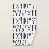 Muster für Haarstempel Badhandtuch Set (Handtuch)