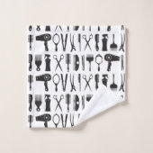 Muster für Haarstempel Badhandtuch Set (Waschlappen)