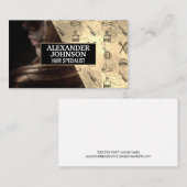 Muster für Haarstempel | Frau fflügt Haar Visitenkarte (Vorne/Hinten)