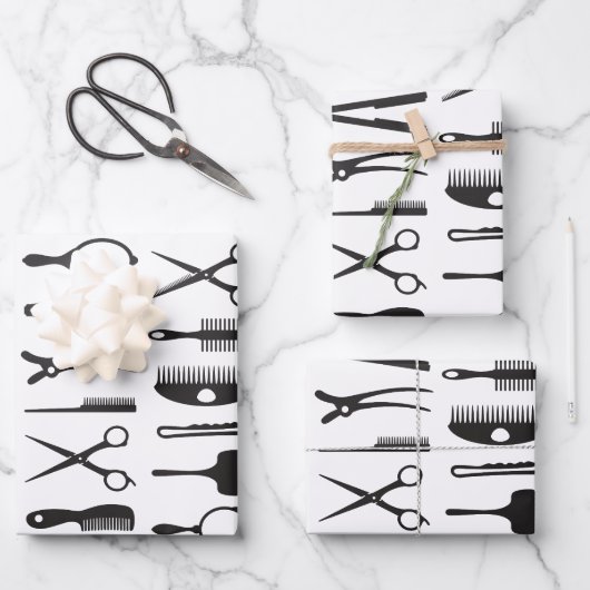 Muster für Haarstempel Geschenkpapier Set (Vorderseite)