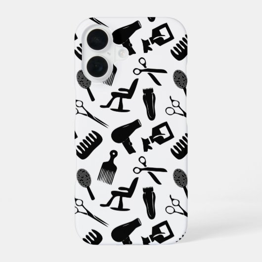 Muster für Haarstempel iPhone 16 Hülle (Rückseite)