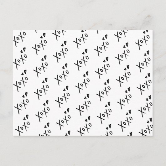 Muster für handgezeichnete Buchstaben "XOXO" Postkarte (Vorderseite)