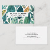 Muster für handgezeichnete tropische Blätter Visitenkarte (Vorne/Hinten)