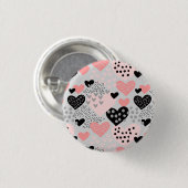 Muster für Handgezogene Herzen und Punkte ID471 Button (Vorne & Hinten)