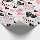 Muster für Handgezogene Herzen und Punkte ID471 Geschenkpapier (Ecke)