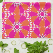 Muster für heiße rosa und orange helle Blume Handtuch (Gefaltet)