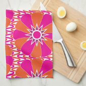 Muster für heiße rosa und orange helle Blume Handtuch (Viertel Falte)