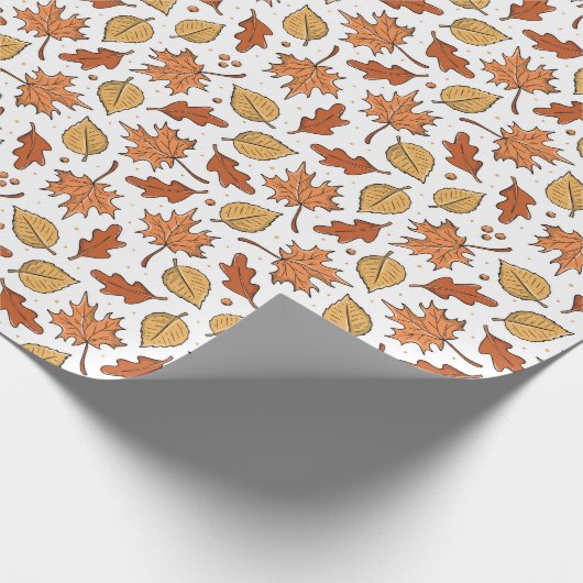 Muster für Herbst-Blätter und Acorns Geschenkpapier (Ecke)