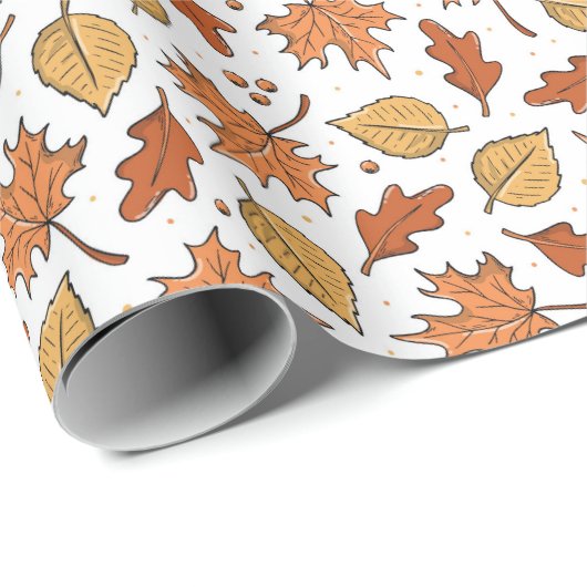 Muster für Herbst-Blätter und Acorns Geschenkpapier (Rolleneckpunkt)