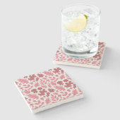 Muster für Herbst-Blätter und Acorns Steinuntersetzer (Seitenansicht)