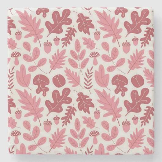 Muster für Herbst-Blätter und Acorns Steinuntersetzer (Vorderseite)