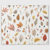 Muster für Herbstblätter und Naturelemente Geschenkpapier (Flach)