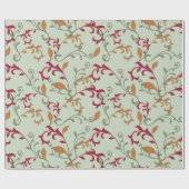 Muster für Herbstblätter und Wirbel Geschenkpapier (Flach)