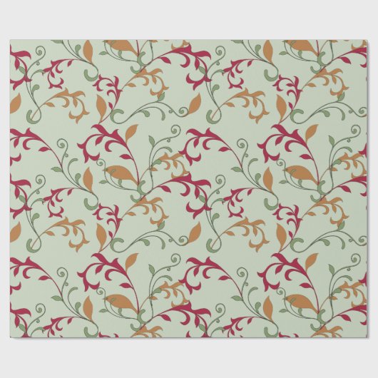 Muster für Herbstblätter und Wirbel Geschenkpapier (Flach)