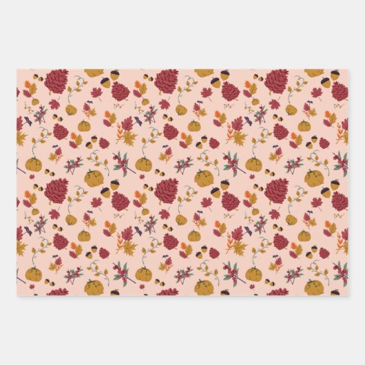 Muster für Herbstfarben und Elemente Geschenkpapier Set (Vorderseite 2)