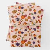 Muster für Herbstfarben und Elemente Geschenkpapier Set (Beispiel)