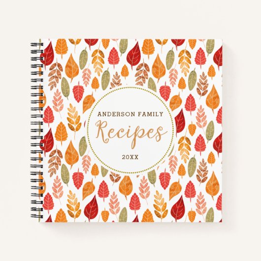 Muster für Herbstleaf-Rezepte Notizbuch (Vorderseite)
