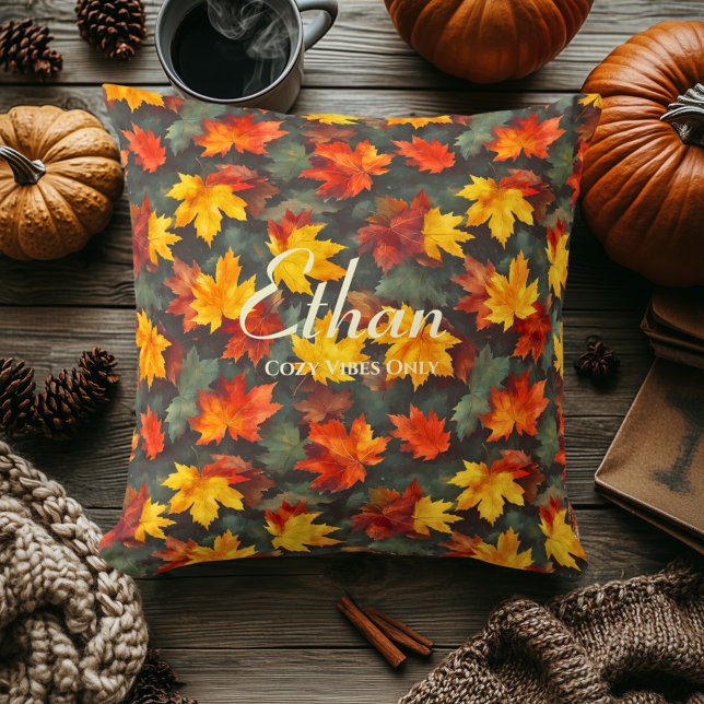 Muster für Herbstmaple-Blätter | Cosy Fall Wohnges Kissen (Von Creator hochgeladen)
