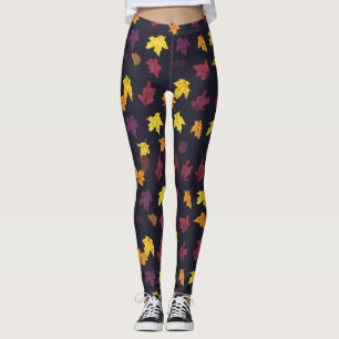 Muster für Herbstmaple-Blätter Leggings
