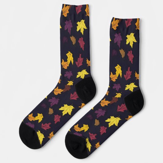 Muster für Herbstmaple-Blätter Socken (Linkes Detail)