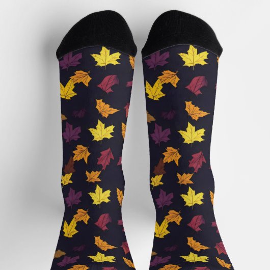 Muster für Herbstmaple-Blätter Socken (Oben)