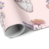 Muster für Herz-Blume Geschenkpapier (Rolleneckpunkt)