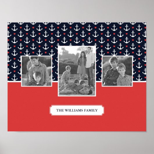 Muster für Herz und Anker | FOTO | Monogramm Poster (Vorne)