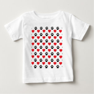Muster für Herz und Pfoten Baby T-shirt