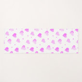 Muster für Herz und Punkte Rosa Wasserfarbe Yogamatte (Vorderseite (Horizontal))