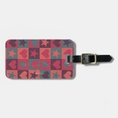 Muster für Herz und Sterne rosa Gepäckanhänger (Vorderseite horizontal)