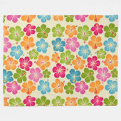 Muster für Hibisken-Blume Fleecedecke (Vorderseite (Horizontal))