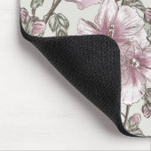 Muster für Hibiskus-Blume in Rosa Mousepad (Ecke)