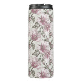 Muster für Hibiskus-Blume in Rosa Thermosbecher (Rückseite)