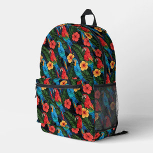 Muster für Hibiskus und Arme Bedruckter Rucksack